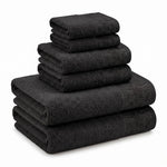 Wisteria Floral Jacquard 6-Piece Cotton Towel Set – Medium Weight Bathroom Towels