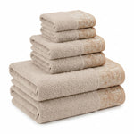 Wisteria Floral Jacquard 6-Piece Cotton Towel Set – Medium Weight Bathroom Towels