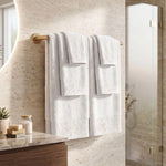 Wisteria Floral Jacquard 6-Piece Cotton Towel Set – Medium Weight Bathroom Towels