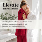Wisteria Floral Jacquard 6-Piece Cotton Towel Set – Medium Weight Bathroom Towels