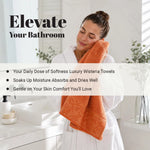 Wisteria Floral Jacquard 6-Piece Cotton Towel Set – Medium Weight Bathroom Towels