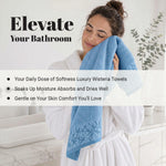 Wisteria Floral Jacquard 8-Piece Cotton Towel Set – Medium Weight Bathroom Towels