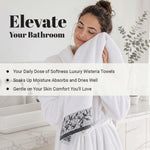 Wisteria Floral Jacquard 6-Piece Cotton Towel Set – Medium Weight Bathroom Towels