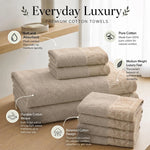 Cotton Floral Jacquard Border Bath Towel Set of 4 - Wisteria