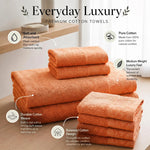 Cotton Floral Jacquard Border Bath Towel Set of 4 - Wisteria