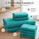 Cotton Floral Jacquard Border Bath Towel Set of 4 - Wisteria