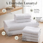 Wisteria Floral Jacquard 12-Piece Cotton Towel Set – Medium Weight Bathroom Towels