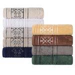 Superior Zero Twist Cotton Solid and Jacquard Floral 8 Piece Towel Set