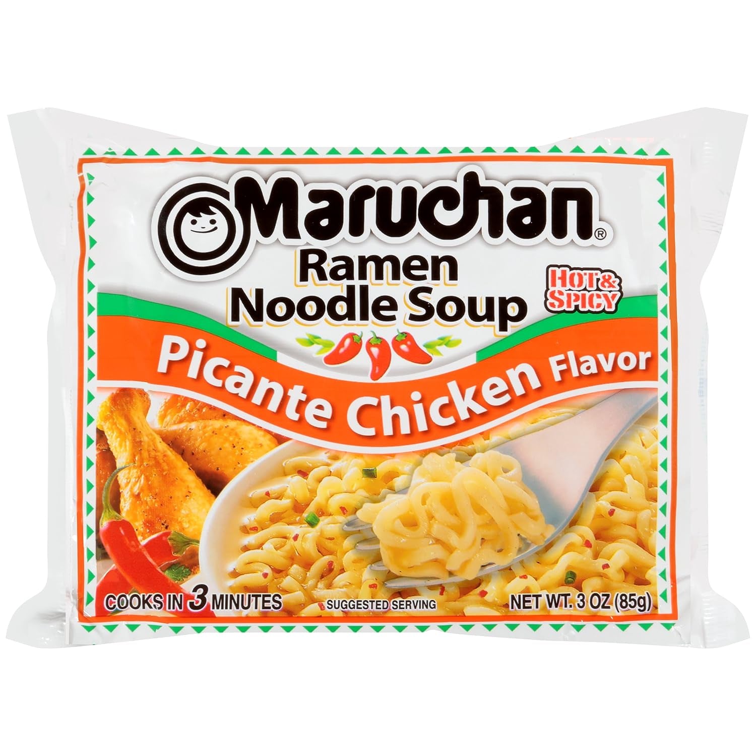 Ramen Picante Chicken, Instant Ramen Noodles, Ready to Eat Meals, 3 Oz, 24 Count