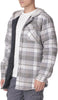 Men'S Long Sleeve Quilted Lined Flannel Shirt Jacket with Hood