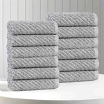 Superior Amelia Cotton Blend Diagonal Ribbed Face Towels, Set of 12