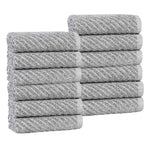 Superior Amelia Cotton Blend Diagonal Ribbed Face Towels, Set of 12