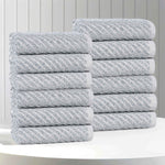 Superior Amelia Cotton Blend Diagonal Ribbed Face Towels, Set of 12