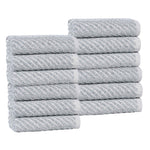 Superior Amelia Cotton Blend Diagonal Ribbed Face Towels, Set of 12