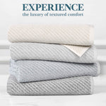 Superior Amelia Cotton Blend Diagonal Ribbed 12 Piece Towel Set