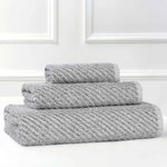 Superior Amelia Cotton Blend Diagonal Ribbed 3 Piece Towel Set