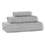 Superior Amelia Cotton Blend Diagonal Ribbed 3 Piece Towel Set