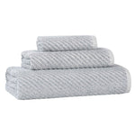 Superior Amelia Cotton Blend Diagonal Ribbed 3 Piece Towel Set