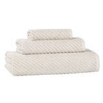 Superior Amelia Cotton Blend Diagonal Ribbed 3 Piece Towel Set