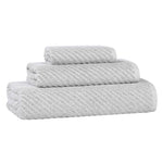 Superior Amelia Cotton Blend Diagonal Ribbed 3 Piece Towel Set