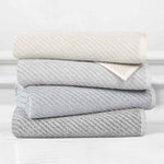 Superior Amelia Cotton Blend Diagonal Ribbed 3 Piece Towel Set