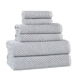 Superior Amelia Cotton Blend Diagonal Ribbed 6 Piece Towel Set