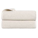 Superior Amelia Cotton Blend Diagonal Ribbed Bath Sheets, Set of 2
