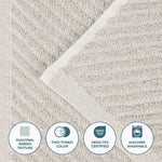 Superior Amelia Cotton Blend Diagonal Ribbed Bath Sheets, Set of 2