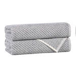Cotton Blend Diagonal Rib Bath Towel Set of 2