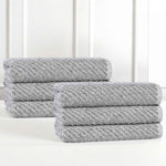 Superior Amelia Cotton Blend Diagonal Ribbed Hand Towels, Set of 6