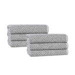Superior Amelia Cotton Blend Diagonal Ribbed Hand Towels, Set of 6