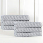 Superior Amelia Cotton Blend Diagonal Ribbed Hand Towels, Set of 6