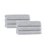 Superior Amelia Cotton Blend Diagonal Ribbed Hand Towels, Set of 6