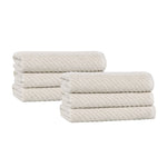 Superior Amelia Cotton Blend Diagonal Ribbed Hand Towels, Set of 6
