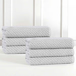 Superior Amelia Cotton Blend Diagonal Ribbed Hand Towels, Set of 6