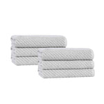 Superior Amelia Cotton Blend Diagonal Ribbed Hand Towels, Set of 6