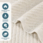 Superior Amelia Cotton Blend Diagonal Ribbed Hand Towels, Set of 6