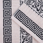 Cotton Terry Greek Key Bath Towel Set of 4