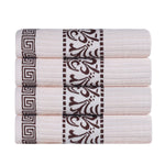 Cotton Terry Greek Key Bath Towel Set of 4