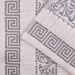 Cotton Terry Greek Key Bath Towel Set of 4