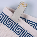 Cotton Terry Greek Key Bath Towel Set of 4