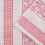 Superior Athens Cotton Floral Greek Key 3 Piece Towel Set