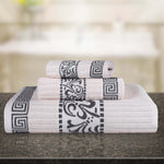 Superior Athens Cotton Floral Greek Key 3 Piece Towel Set