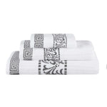 Superior Athens Cotton Floral Greek Key 3 Piece Towel Set