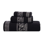 Superior Athens Cotton Floral Greek Key 3 Piece Towel Set