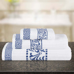 Superior Athens Cotton Floral Greek Key 3 Piece Towel Set