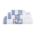 Superior Athens Cotton Floral Greek Key 3 Piece Towel Set