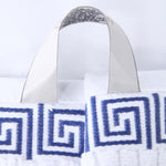 Superior Athens Cotton Floral Greek Key 3 Piece Towel Set