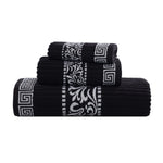 Superior Athens Cotton Floral Greek Key 3 Piece Towel Set
