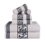 Superior Athens Cotton Greek Key Trim 6 Piece Towel Set